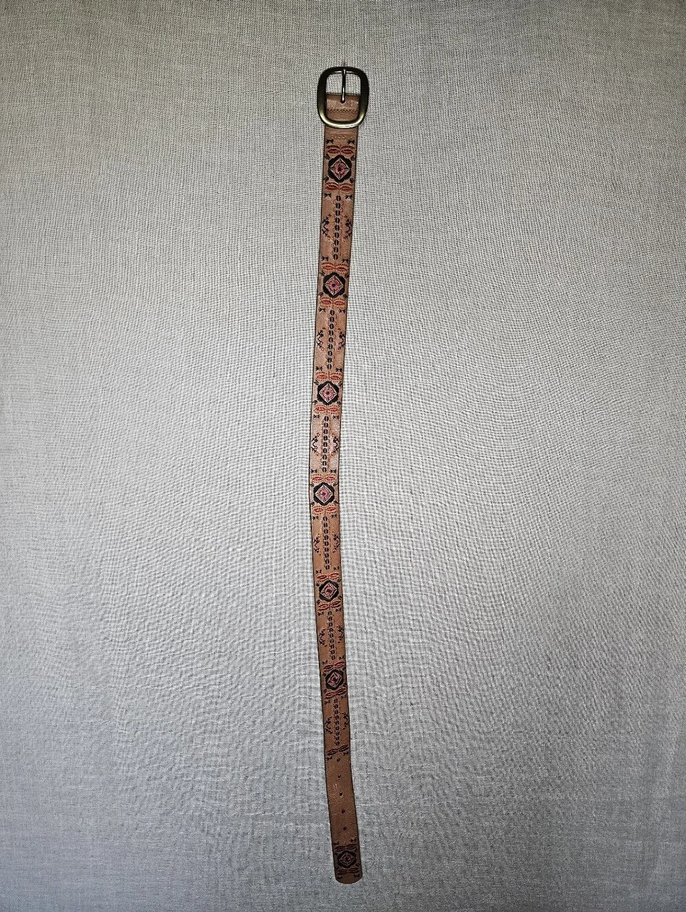Fossil Brown Leather Belt with Brass Buckle